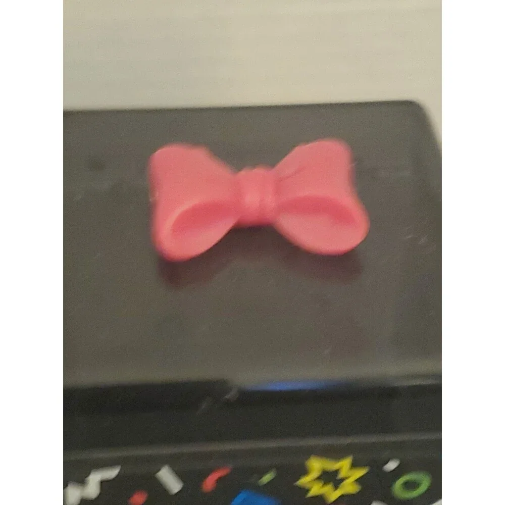 Vintage 90’s Sanrio Cat Clear Black Plastic Trinket Box With Pink Bow On Top